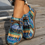 Camille | Loafers i mönstrad canvas