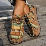 Camille | Loafers i mönstrad canvas