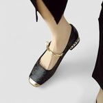 Camille | Mary Janes i satin med smyckad klack
