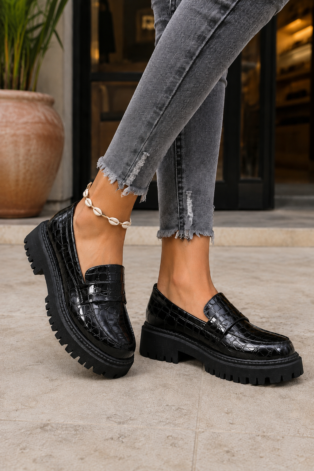 Florence | Lackloafers med grov sula