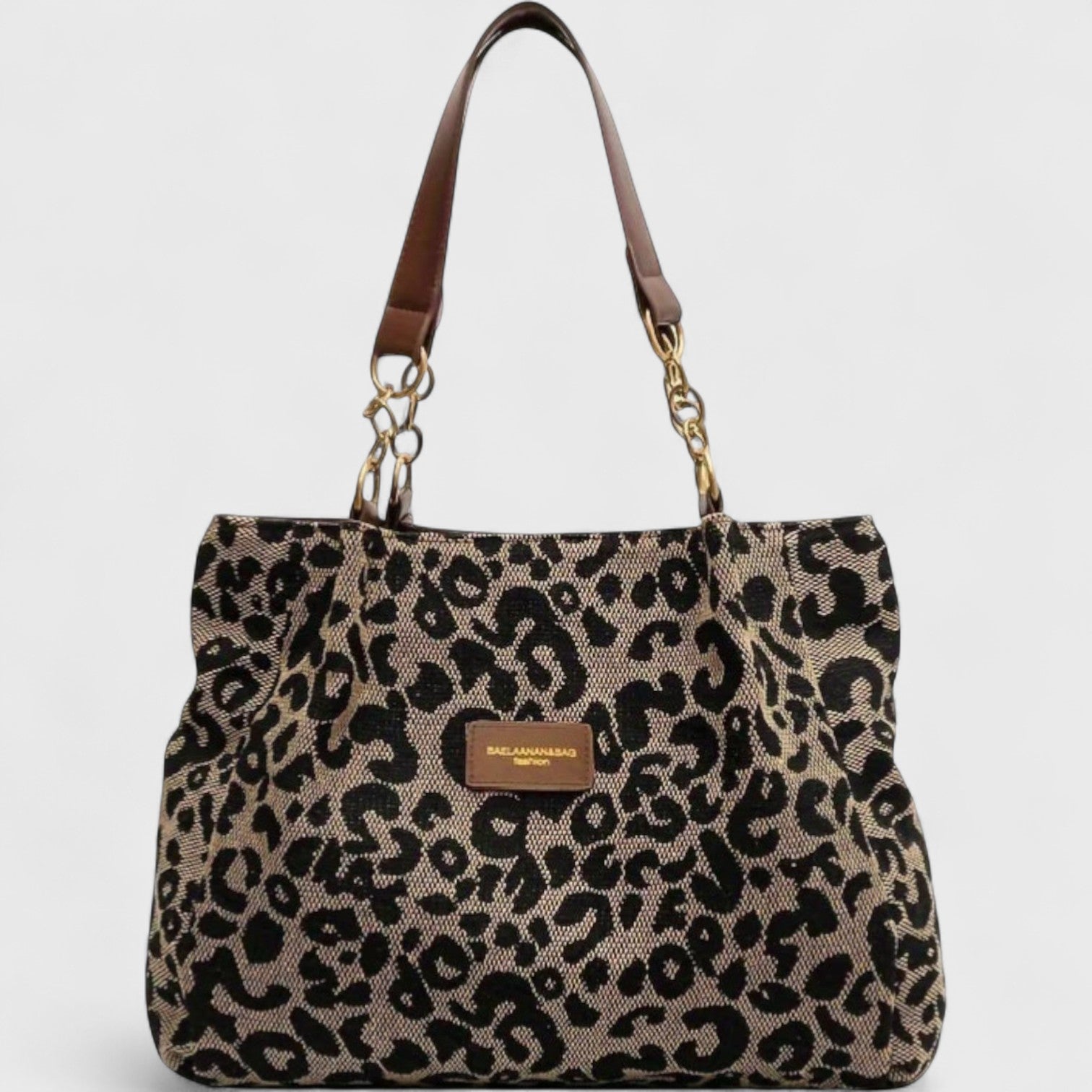 Leona | Shoppingväska i canvas med leopardmönster