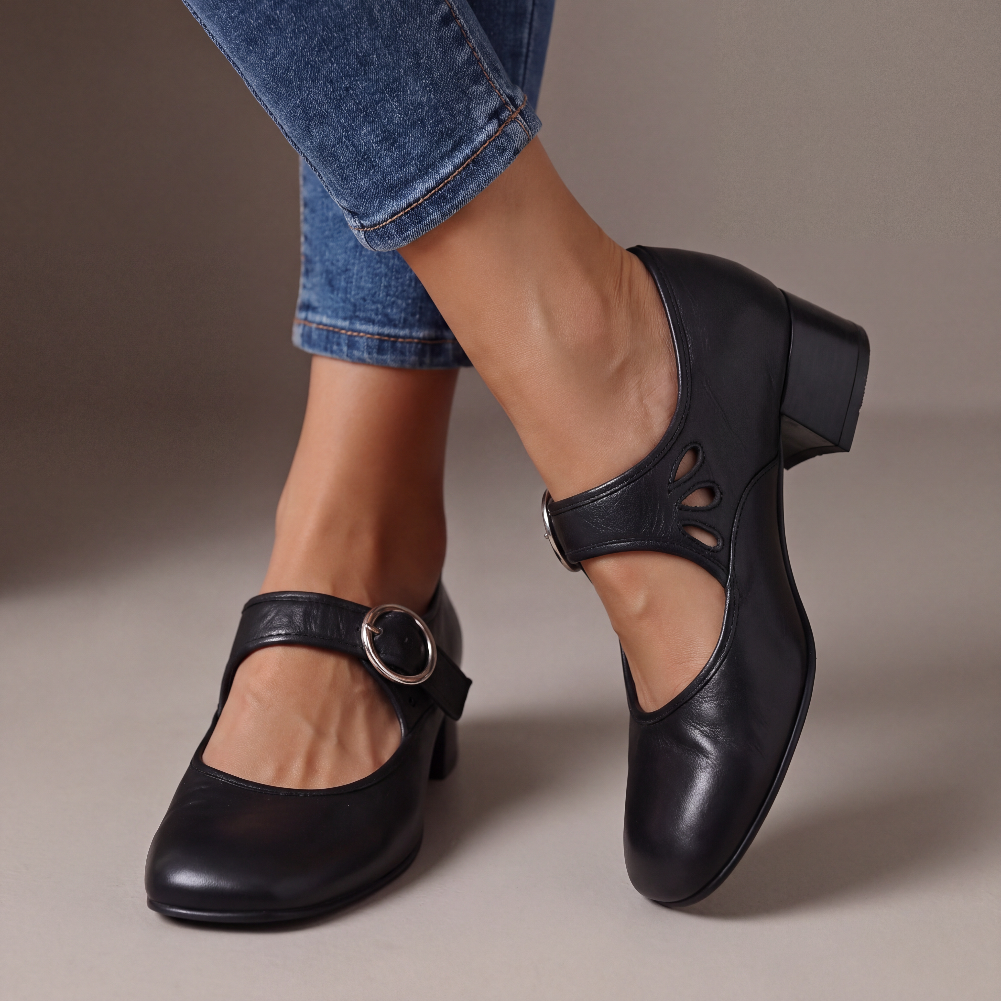 Nathalie | Mjuka Mary Janes i läder