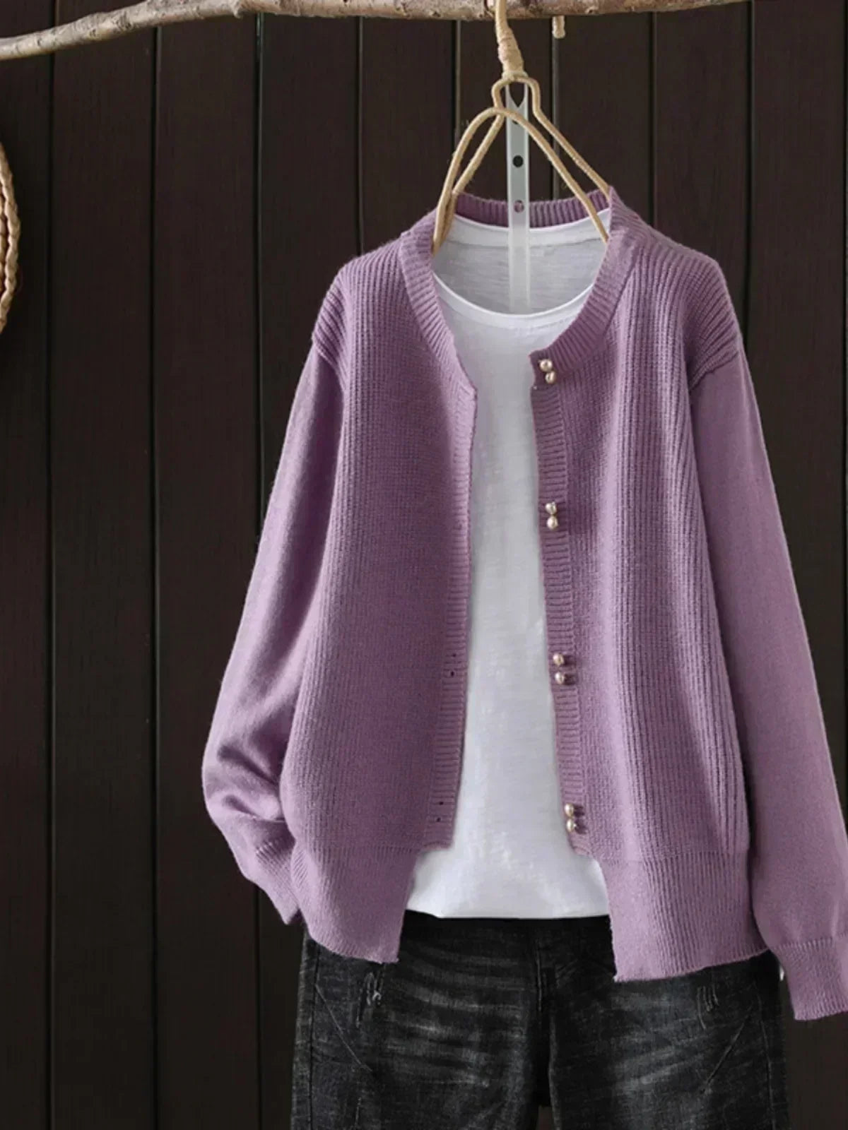 Véronique | Cardigan med pärlemorknappar