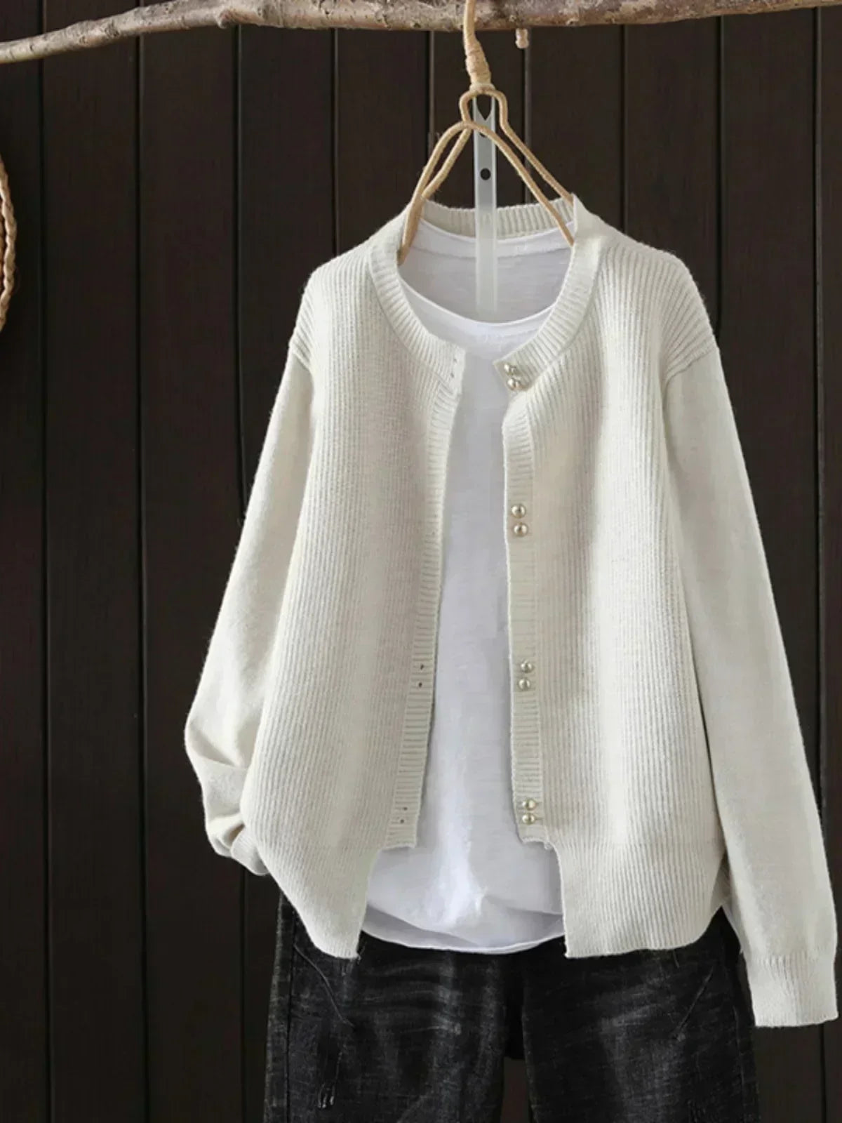 Véronique | Cardigan med pärlemorknappar